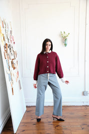 Shiloh Cotton Cardigan - Plum