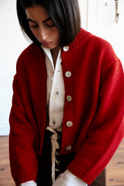 Shiloh Cotton Cardigan - Lipstick