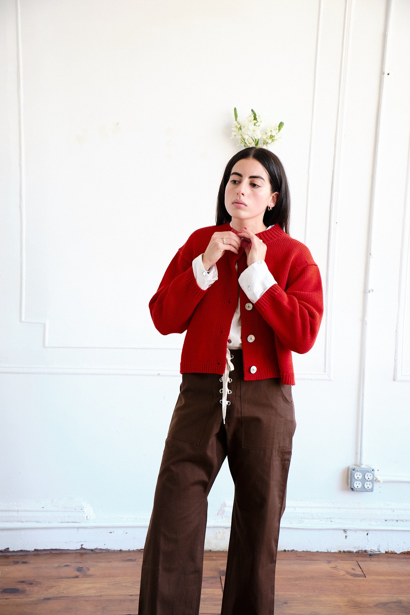Shiloh Cotton Cardigan - Lipstick