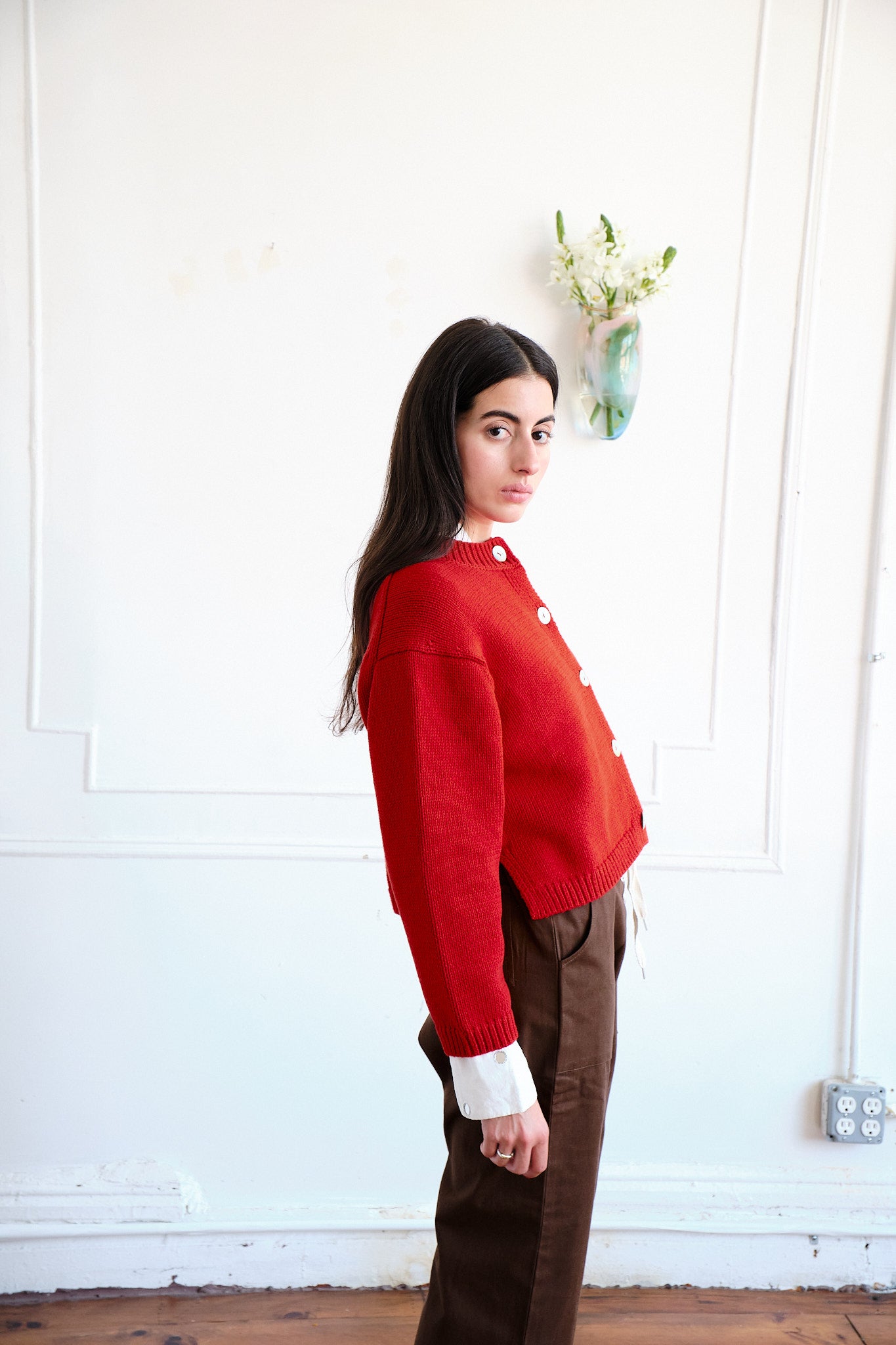 Shiloh Cotton Cardigan - Lipstick
