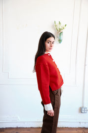 Shiloh Cotton Cardigan - Lipstick