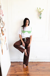 Lasso Lace Up Pant - Chocolate Twill
