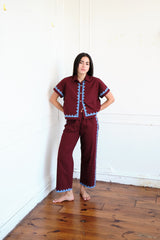 Corso Buttondown Zig Zag Appliqué - Wine/Grotto