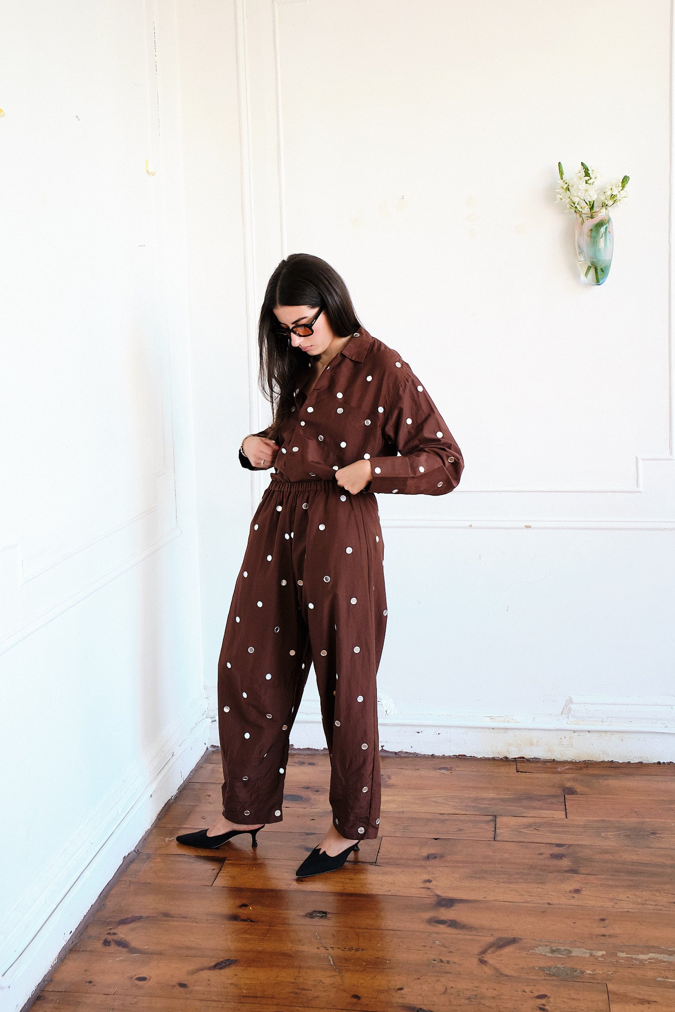 Contessa Mirror Pants - Chocolate