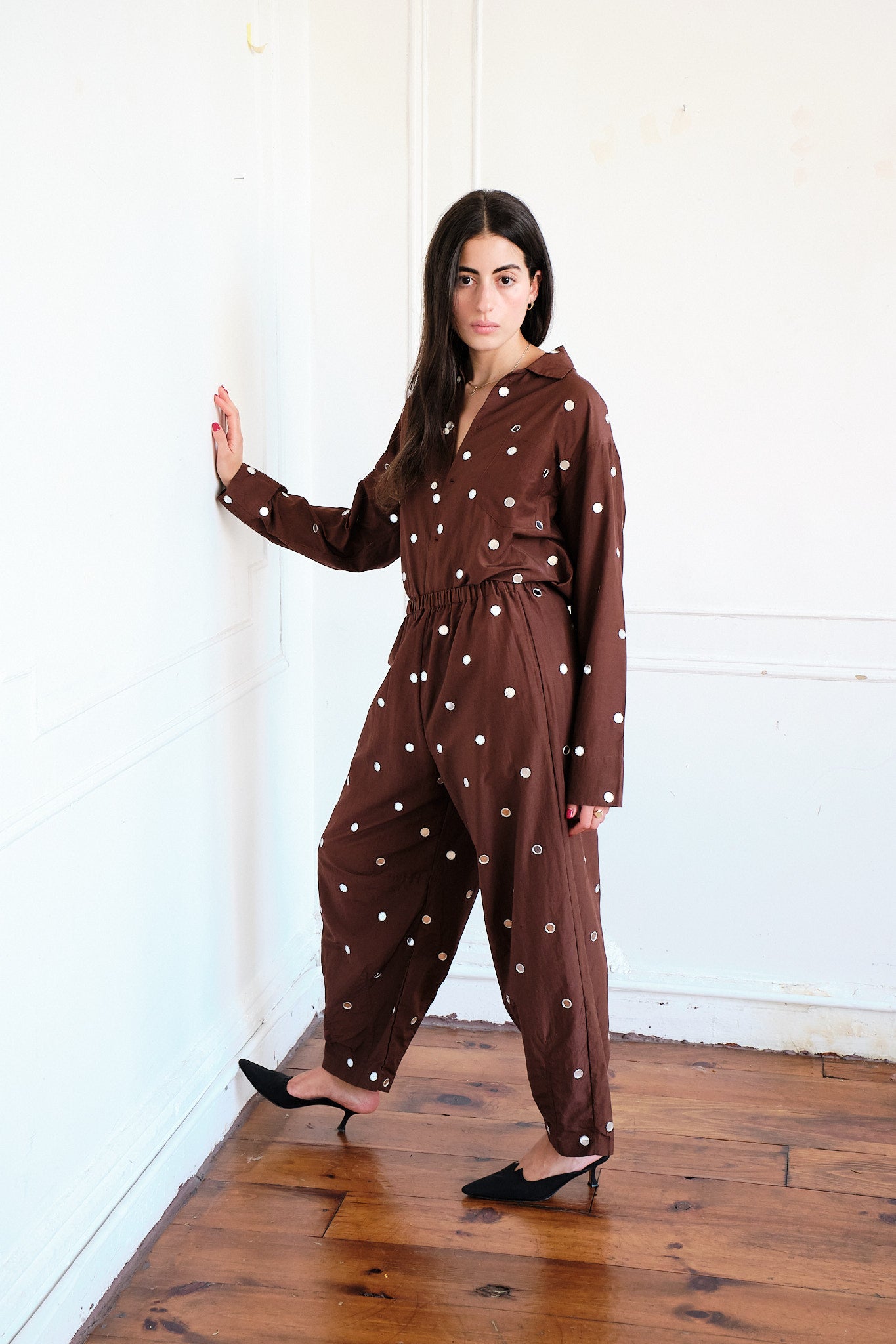 Contessa Mirror Pants - Chocolate