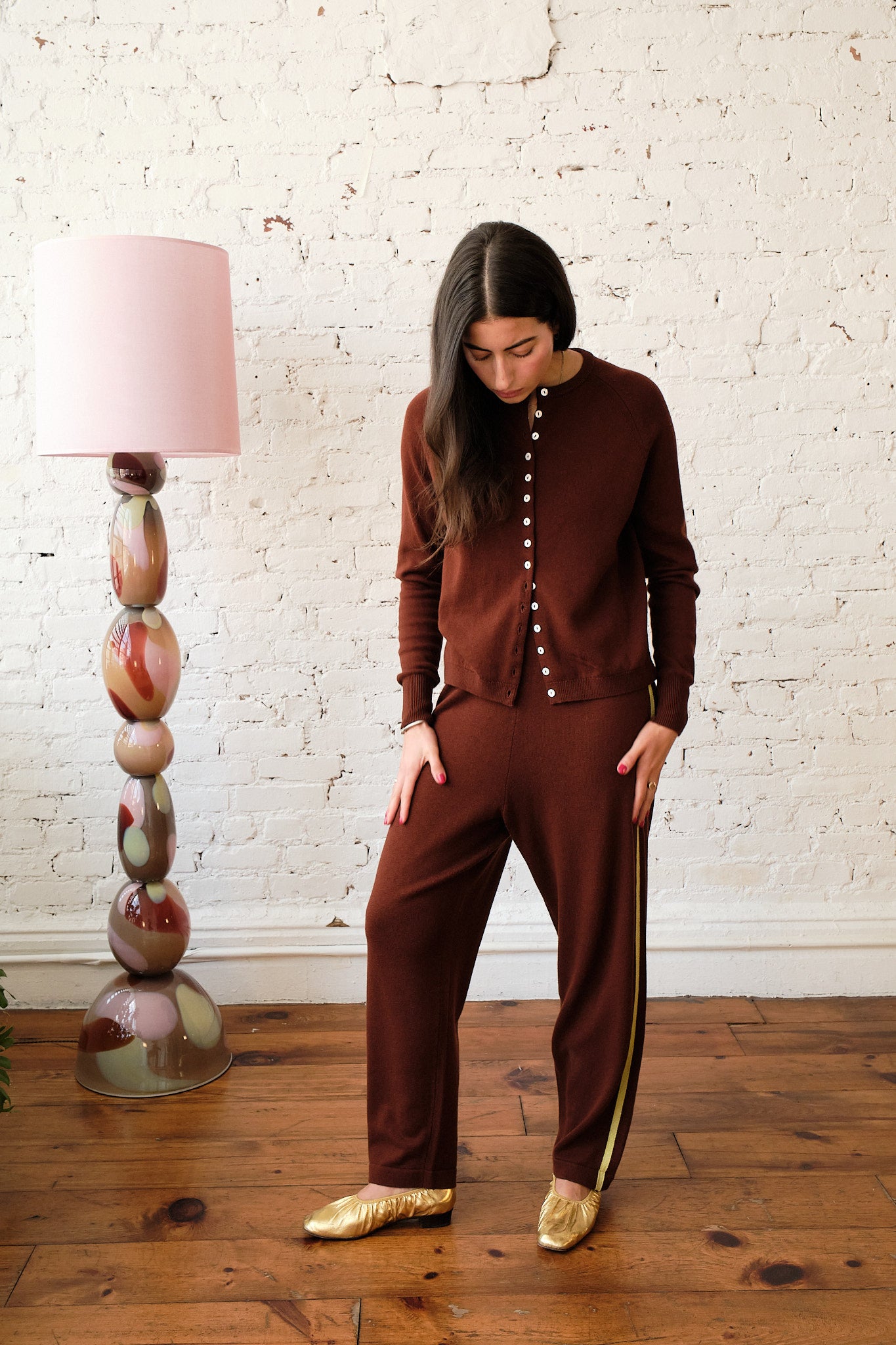 Clarence Merino Cardigan - Cognac