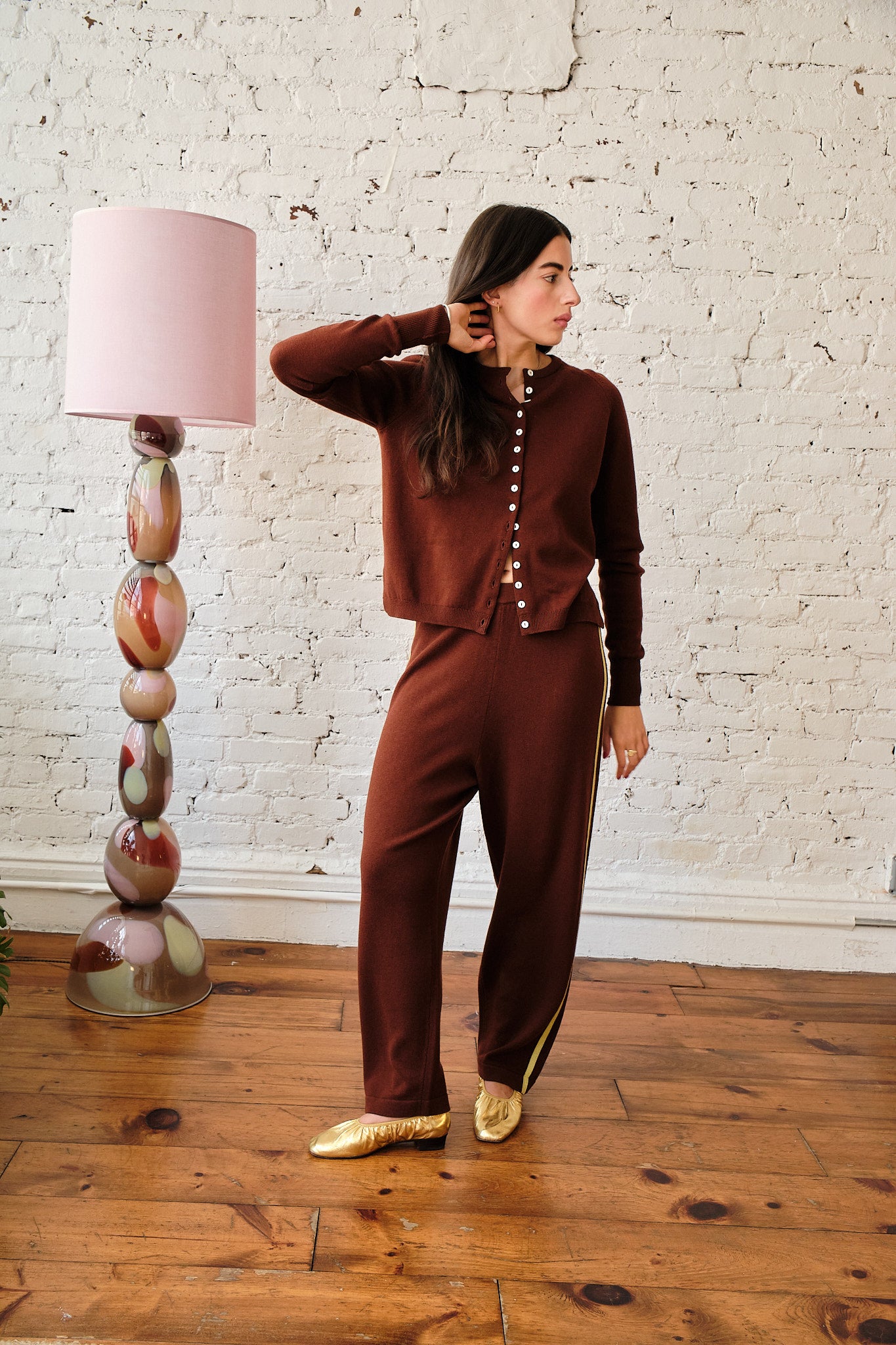 Clarence Merino Cardigan - Cognac