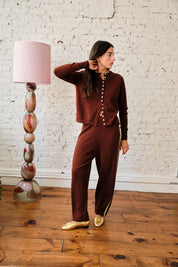 Clarence Merino Cardigan - Cognac