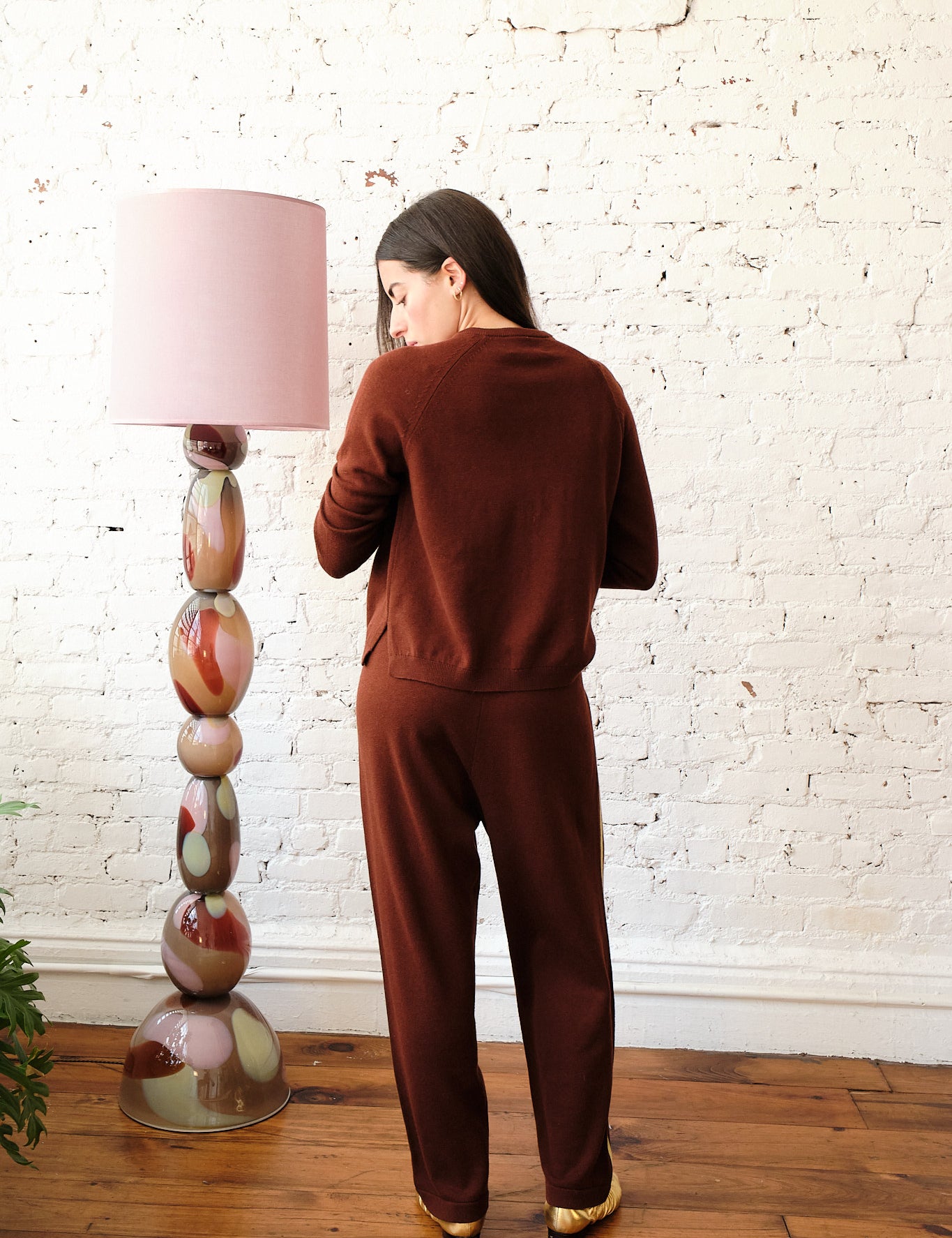 Clarence Merino Cardigan - Cognac, view 4