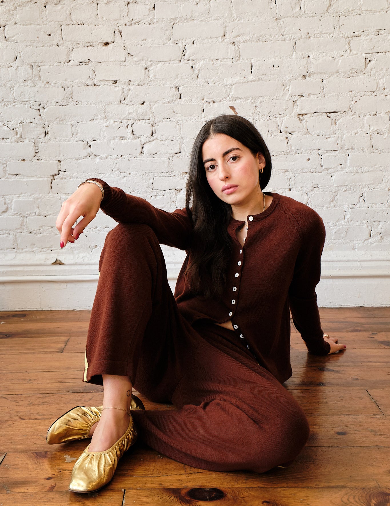 Clarence Merino Cardigan - Cognac