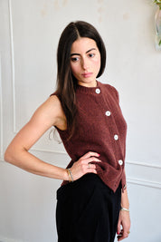 Solo Vest Textured Merino - Rust Speckle