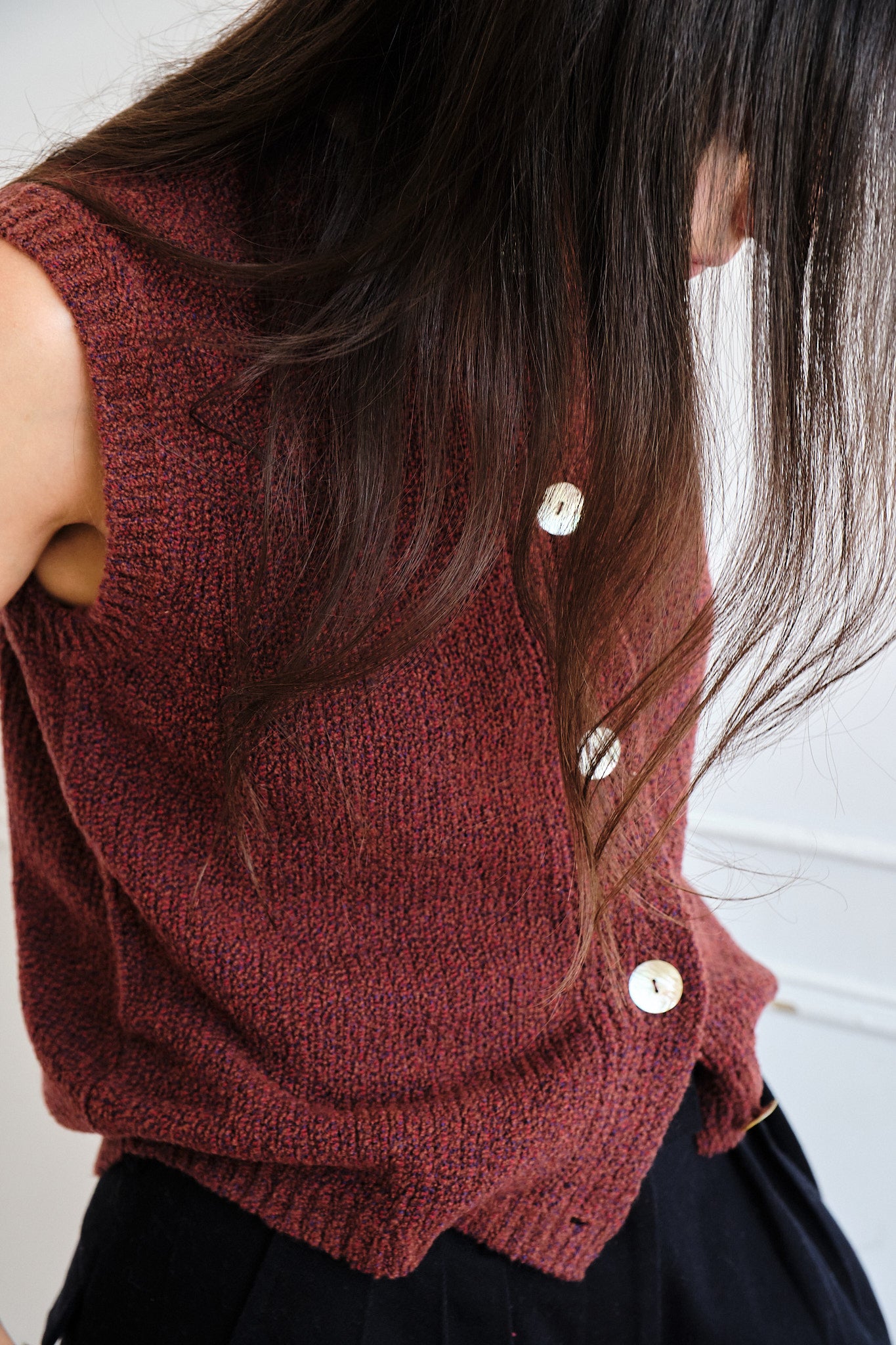 Solo Vest Textured Merino - Rust Speckle