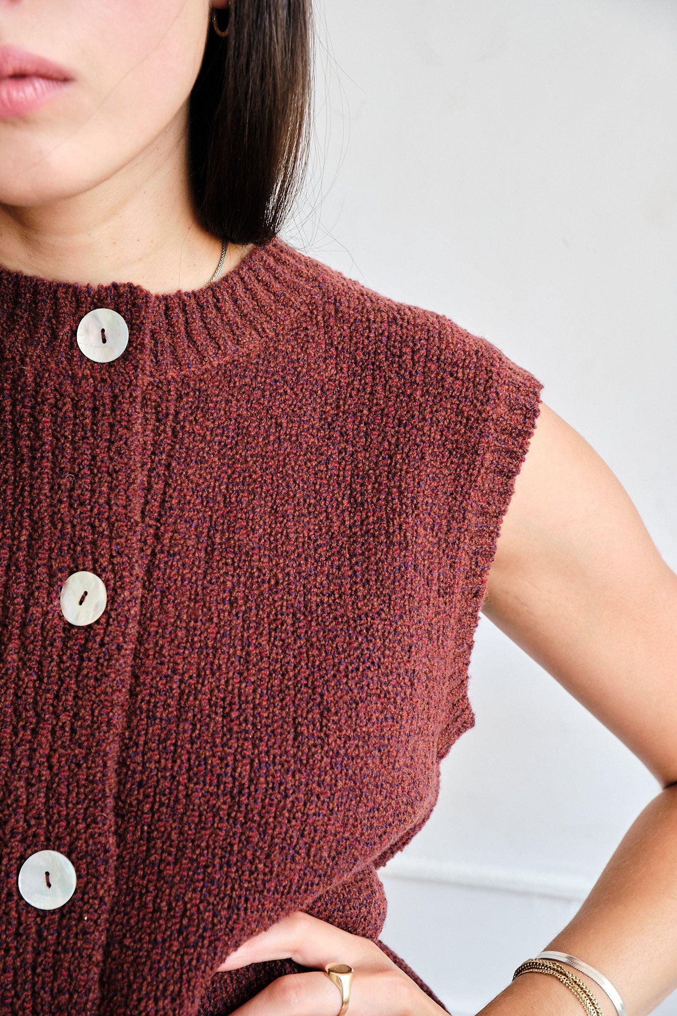 Solo Vest Textured Merino - Rust Speckle