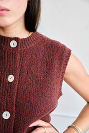 Solo Vest Textured Merino - Rust Speckle