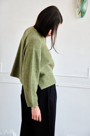 Sheba Cardigan Textured Merino - Moss Speckle