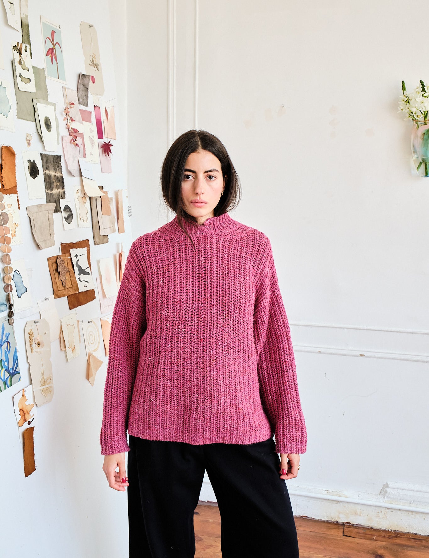 Sy Tweed Pullover - Pink, view 5