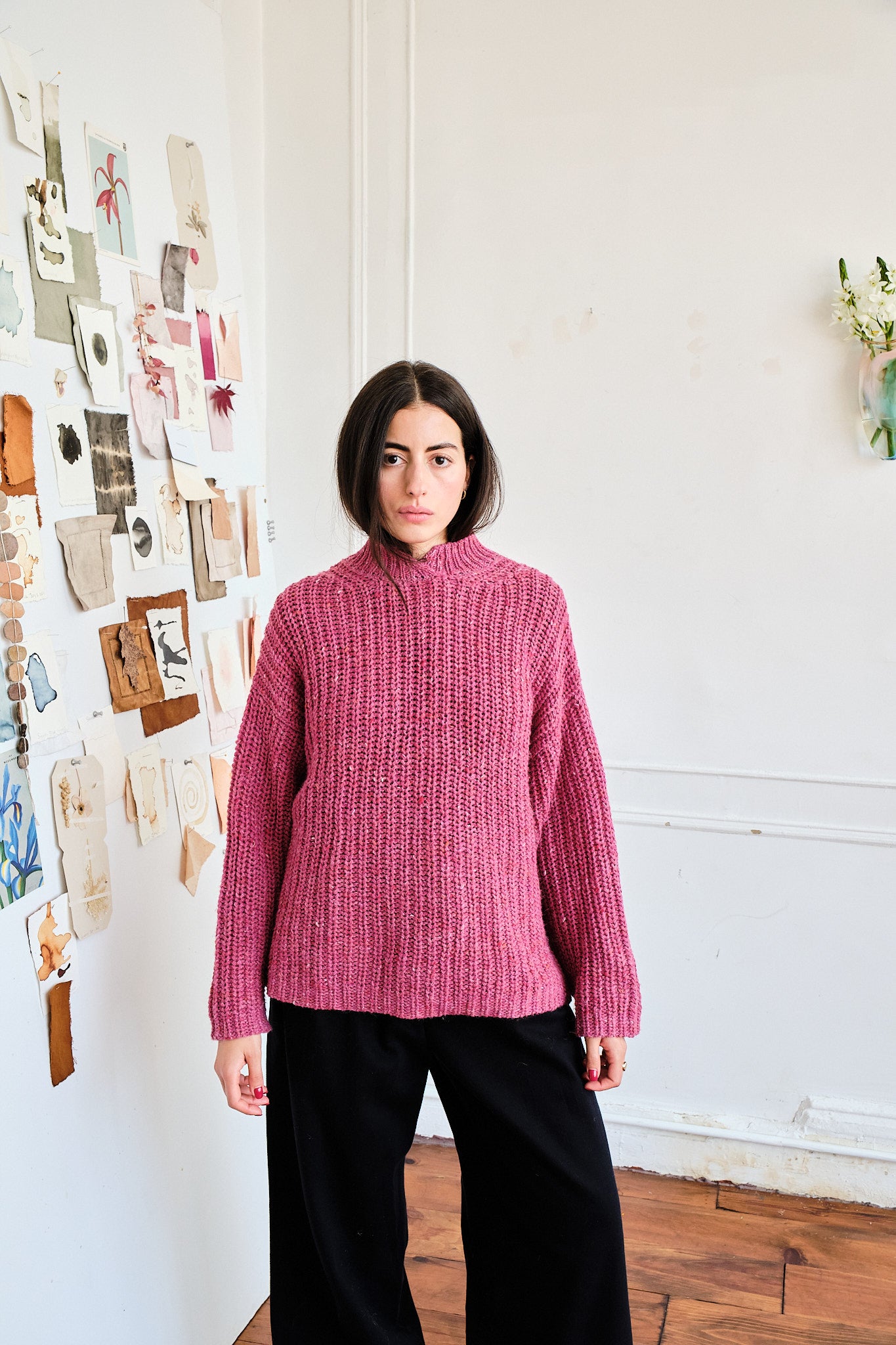 Sy Tweed Pullover - Pink, view 5