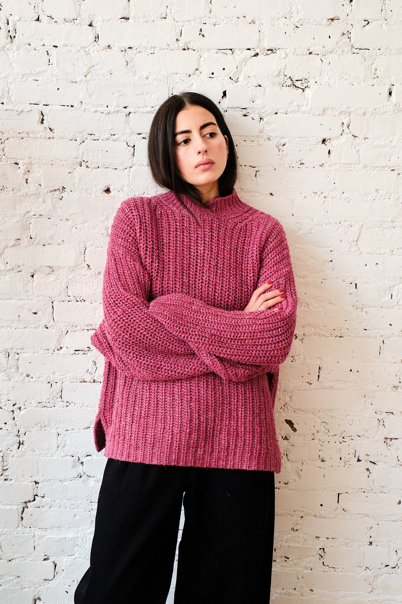 Sy Tweed Pullover - Pink, view 7