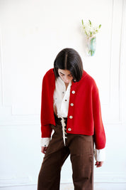 Shiloh Cotton Cardigan - Lipstick