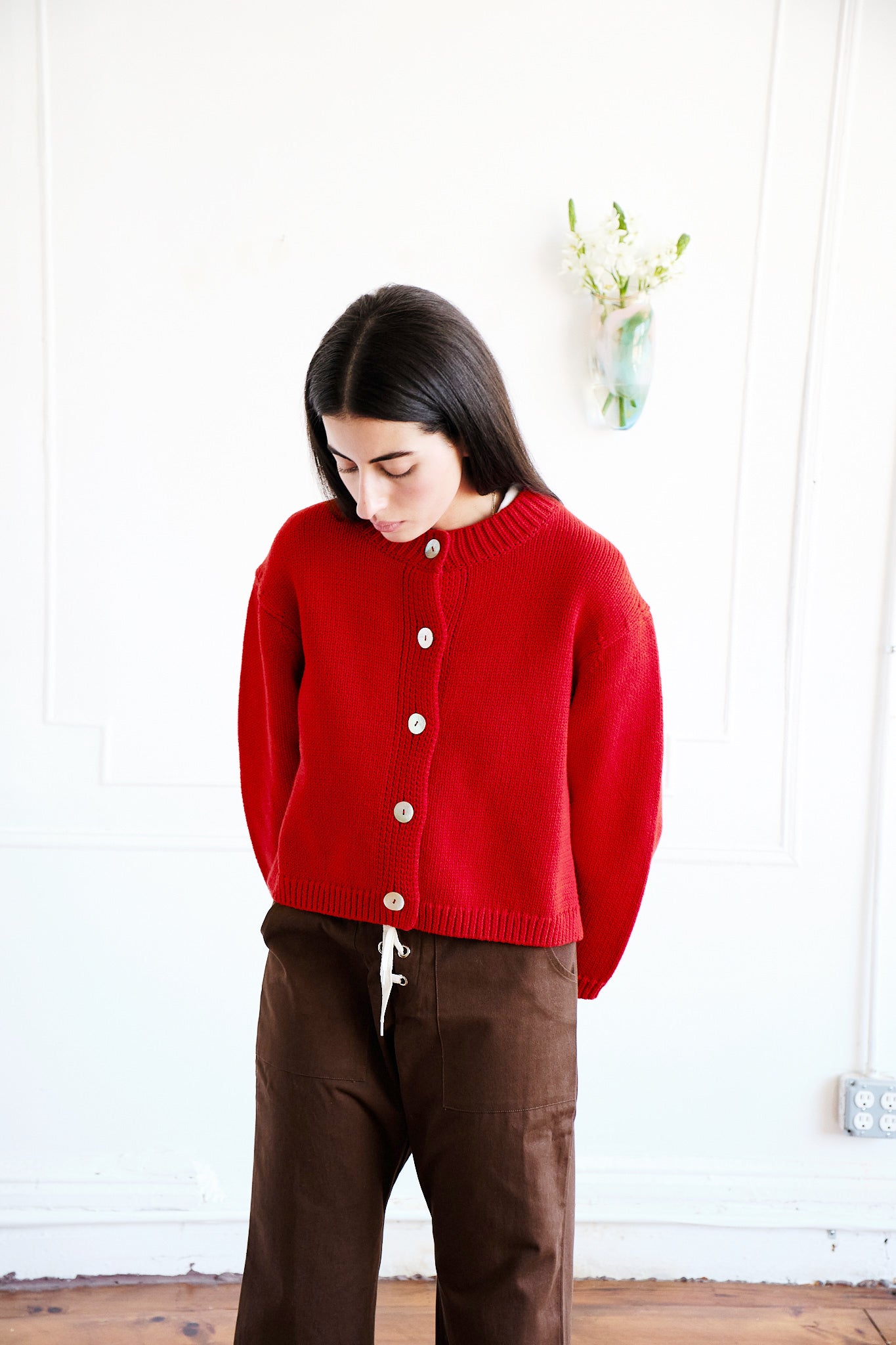 Shiloh Cotton Cardigan - Lipstick
