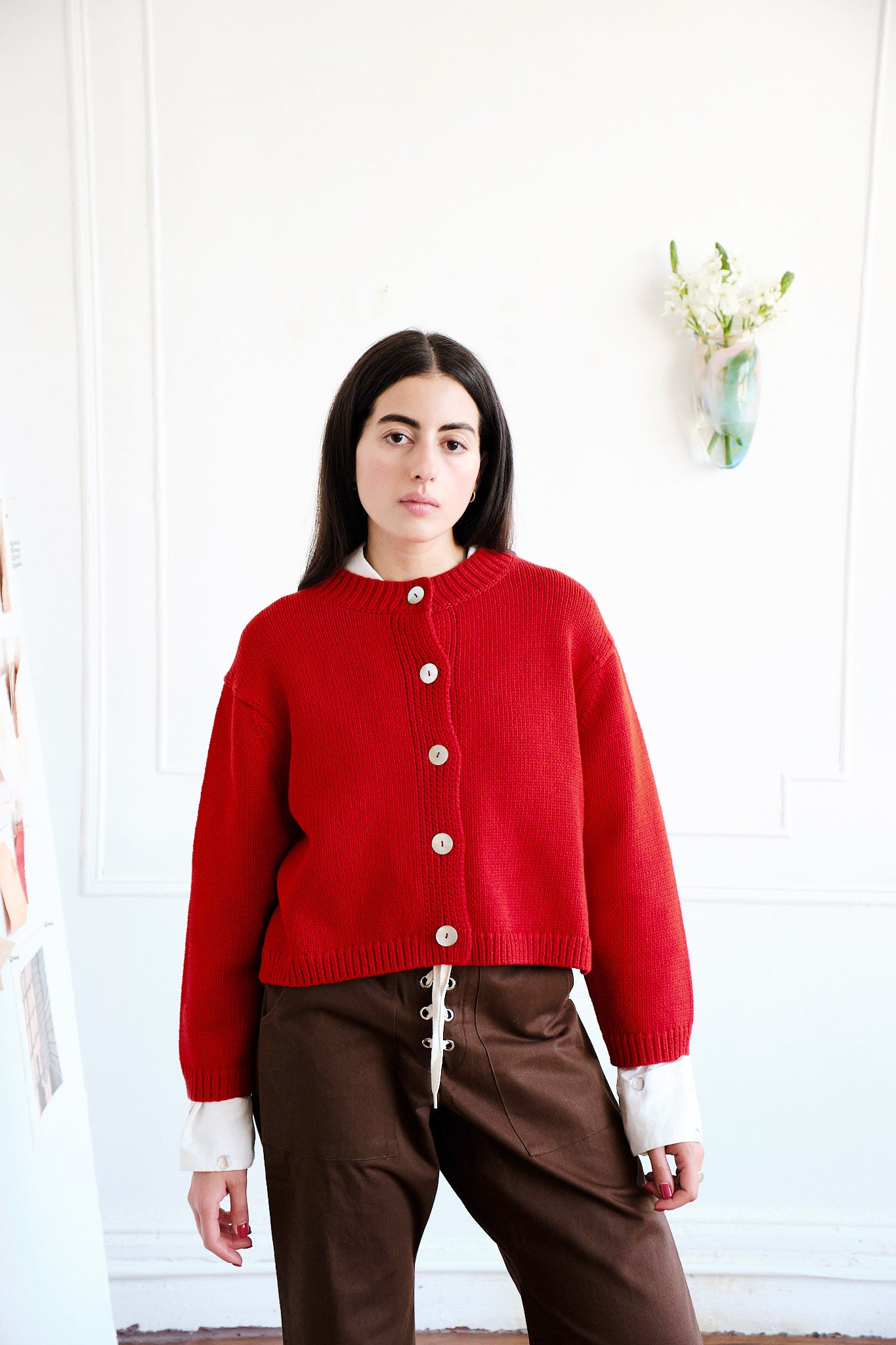 Shiloh Cotton Cardigan - Lipstick