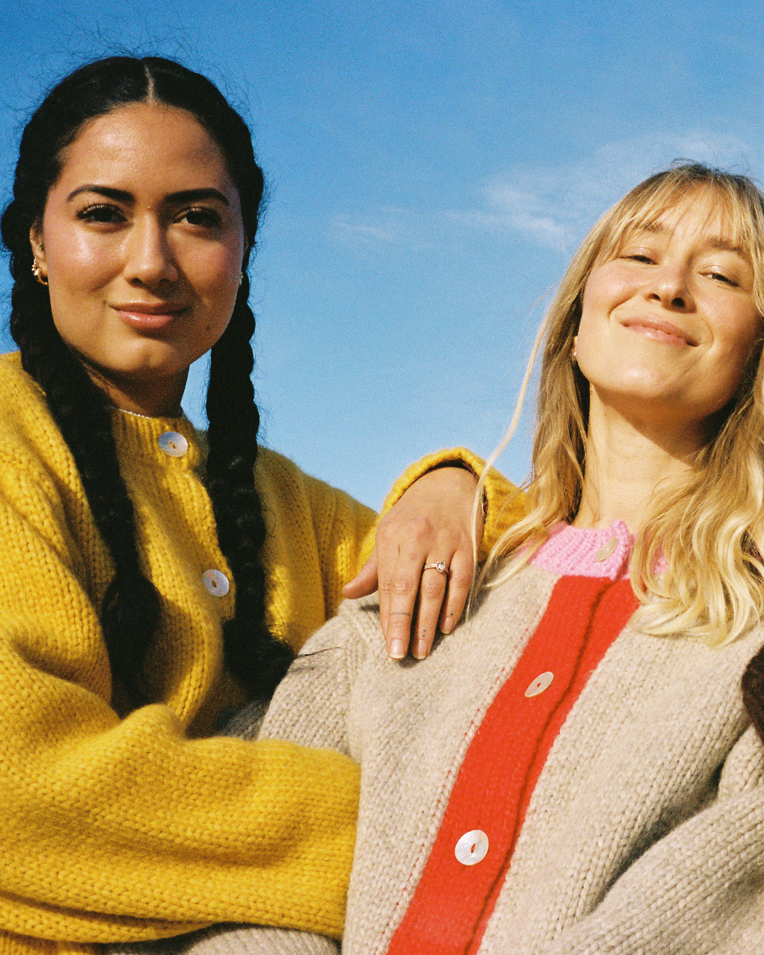 Sheba Cardigan Sweater- Oatmeal Colorblock