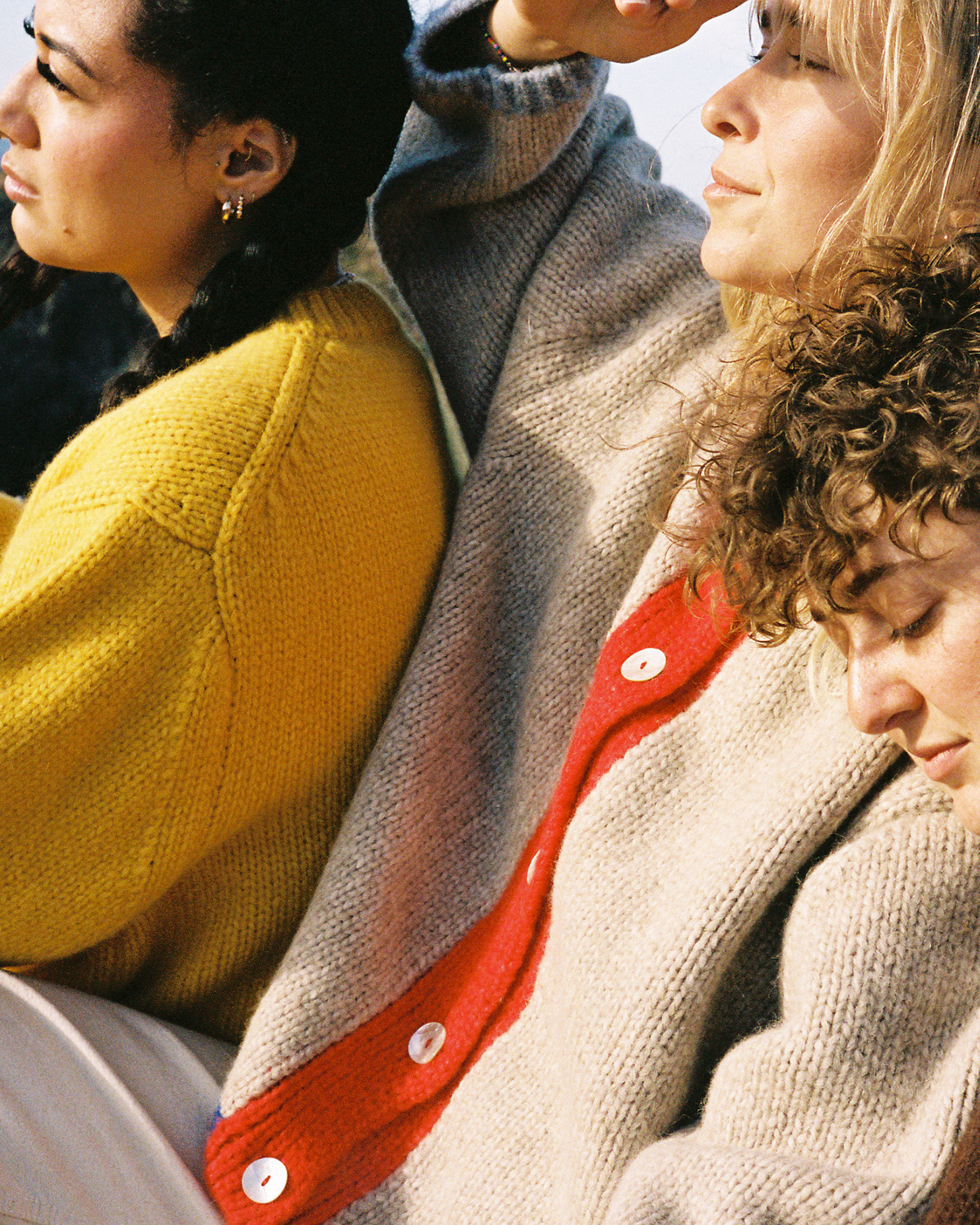 Sheba Cardigan Sweater- Oatmeal Colorblock