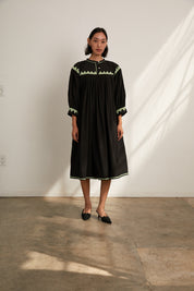 Twirling Dress  Zig Zag - Black/Grasshopper