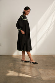 Twirling Dress  Zig Zag - Black/Grasshopper