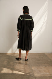 Twirling Dress  Zig Zag - Black/Grasshopper