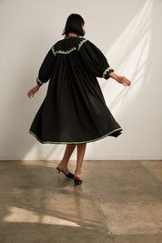Twirling Dress  Zig Zag - Black/Grasshopper