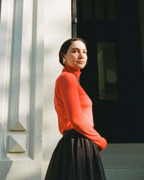 Lula Cashmere Turtleneck - Tomato – Nikki Chasin
