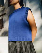 Shape Cotton Vest - Lapis