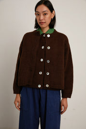 Sheba Cardigan Sweater- Chocolate