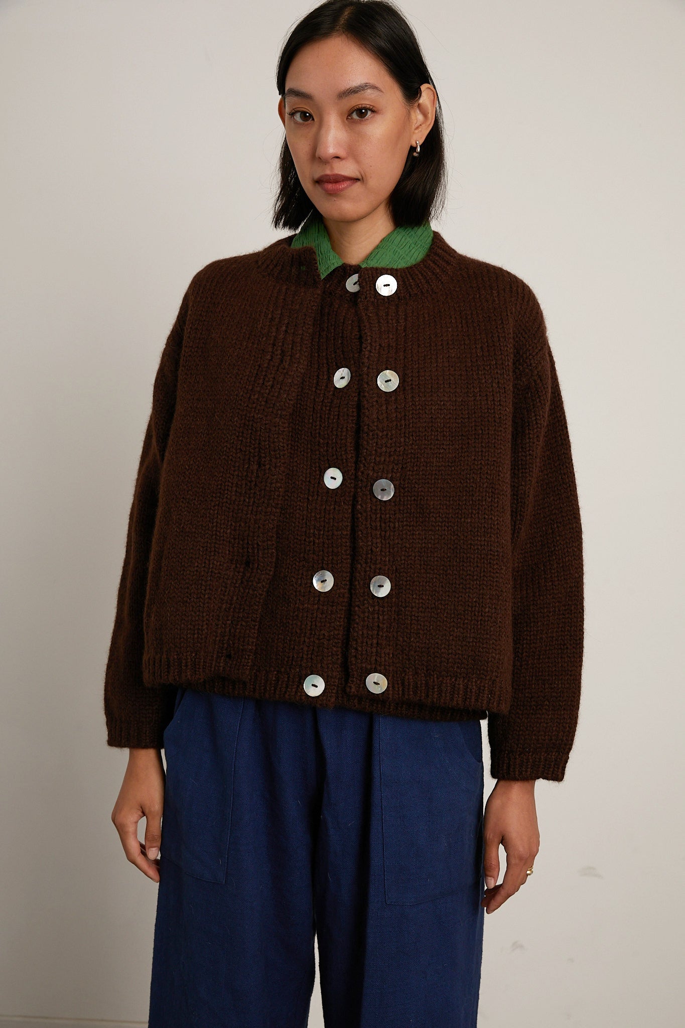Handmade chunky knit cardigan | Sheba Cardigan Sweater- Chocolate ...
