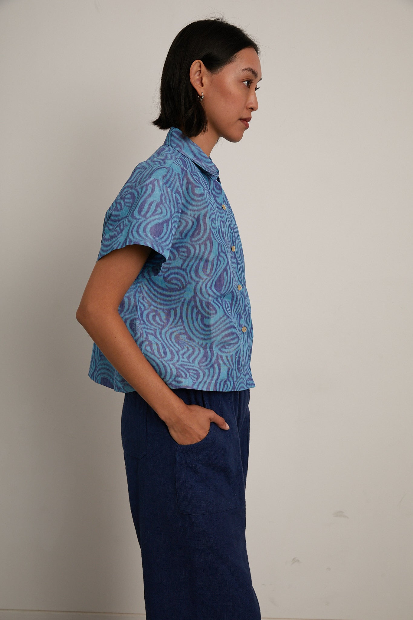 Corso Buttondown - Blue Swirl