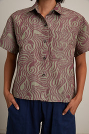 Corso Buttondown - Green/Burgundy Swirl
