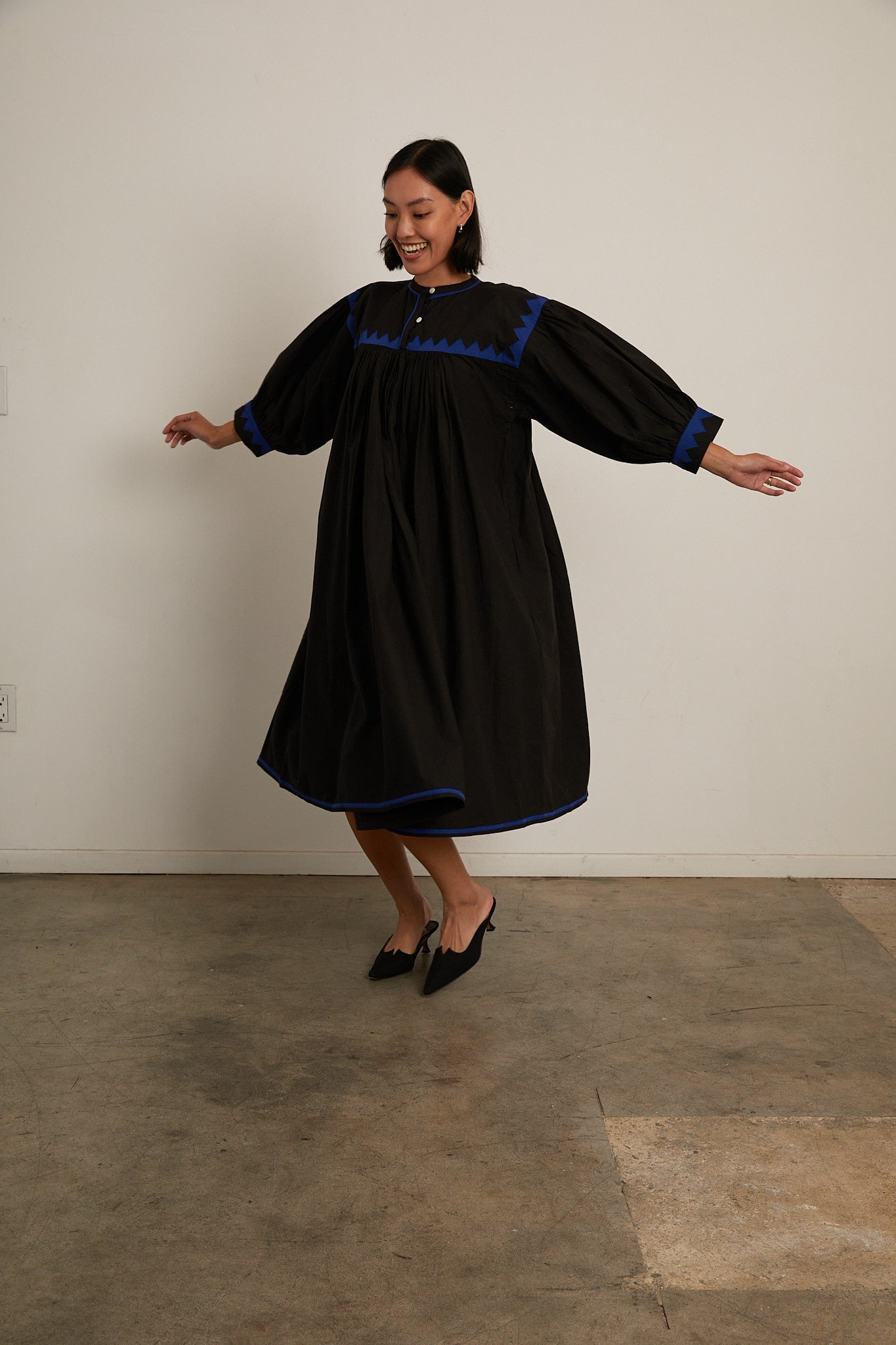 Twirling Dress Zig Zag - Black/ Cobalt