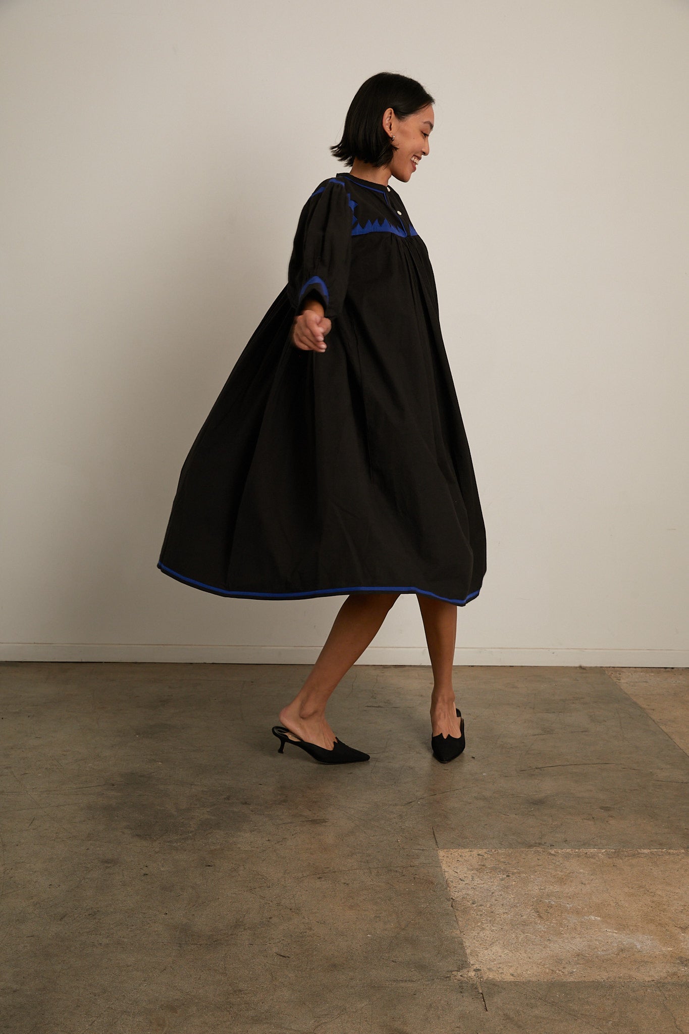 Twirling Dress Zig Zag - Black/ Cobalt