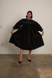Twirling Dress Zig Zag - Black/ Cobalt
