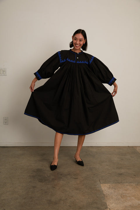 Twirling Dress Zig Zag Appliqué