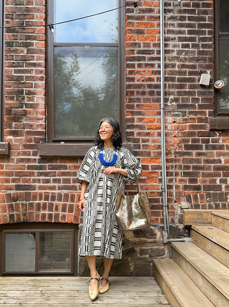 Nikki Chasin x The House That Lars Built Ballad Dress in Licorice Astrid Weave