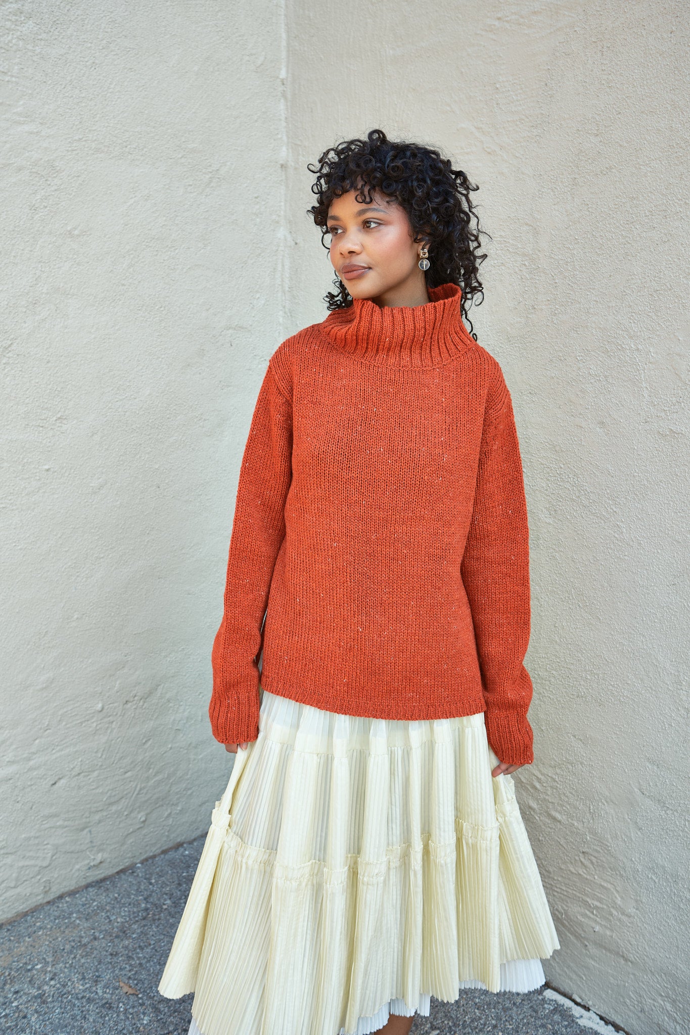 Silas Funnel Neck Pullover - Chili