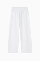Patch Elastic Waist Pant Zig Zag Appliqué - White/White