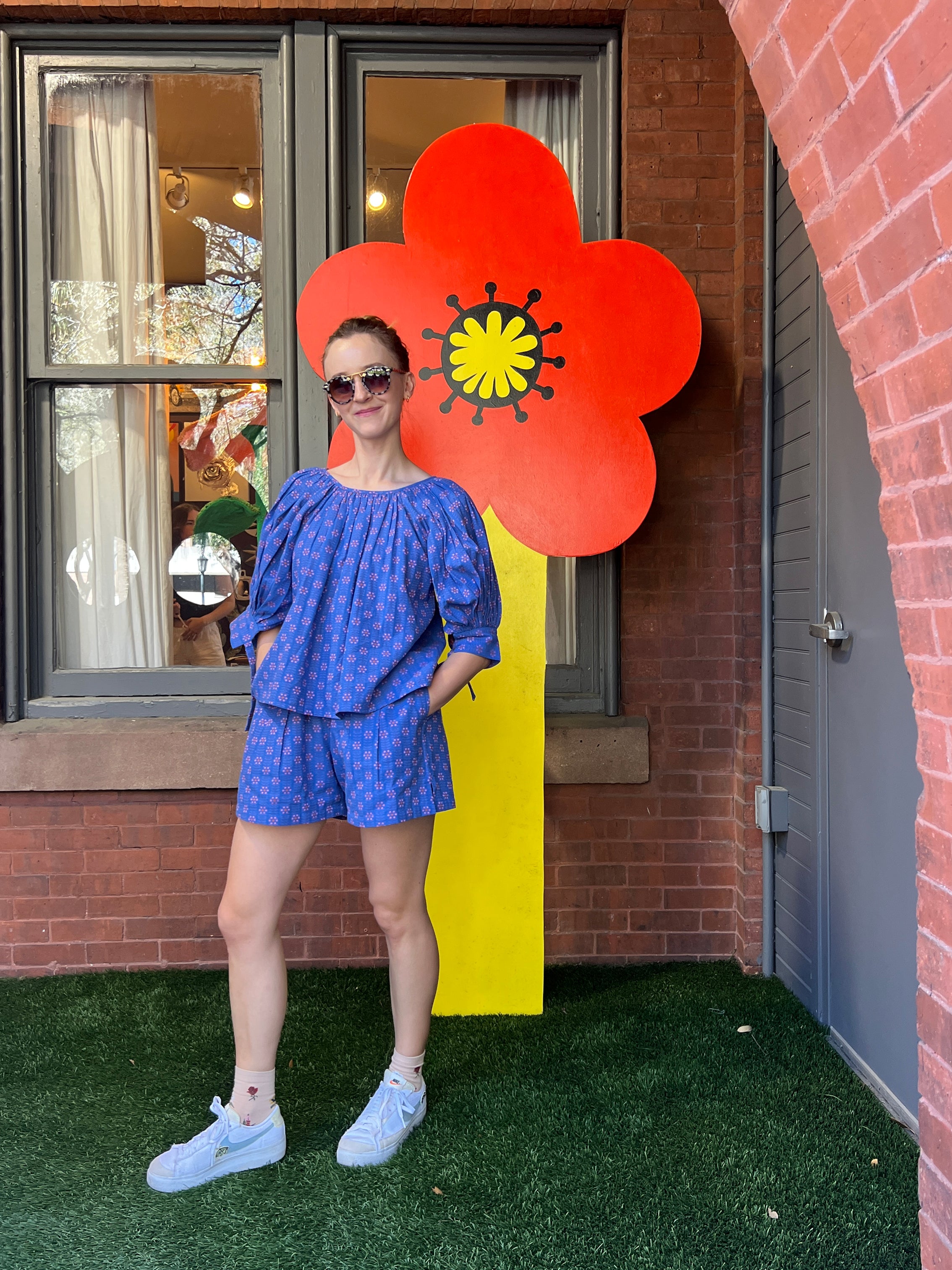 Nikki Chasin x The House That Lars Built Camper Short in Cobalt Karin Floral