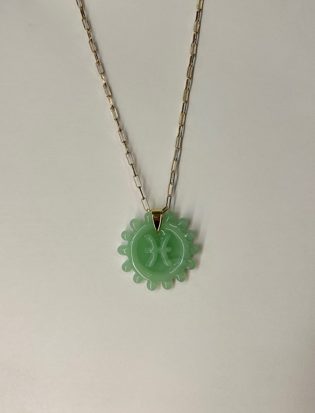Zodiac Pendant Necklace - Seafoam