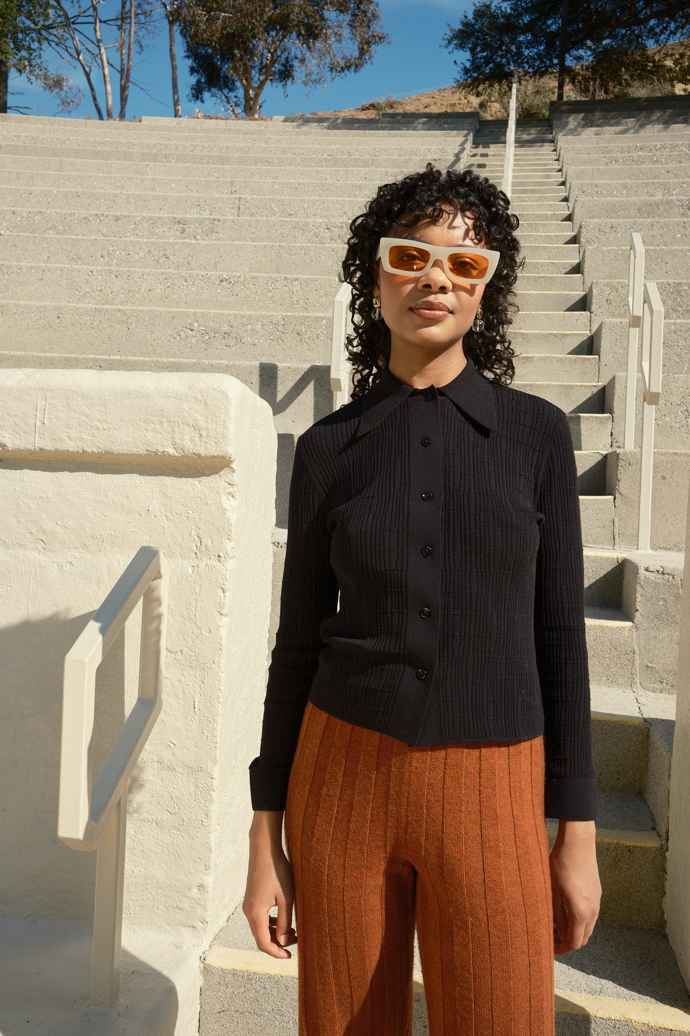 Knit Ruthie Buttondown - Black
