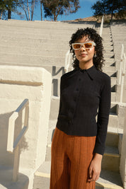 Knit Ruthie Buttondown - Black