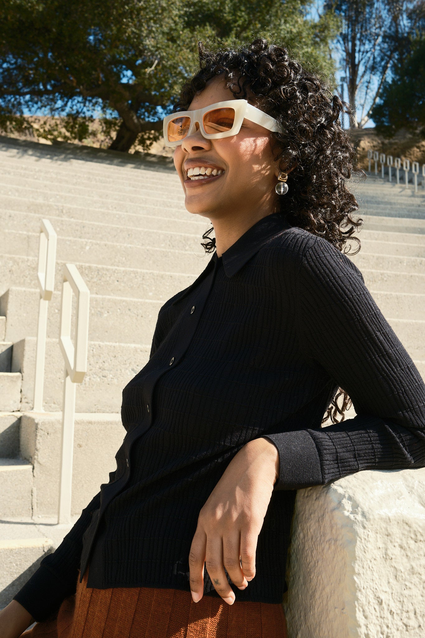 Knit Ruthie Buttondown - Black