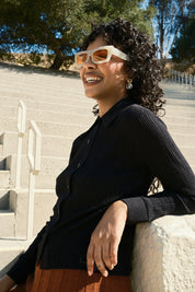 Knit Ruthie Buttondown - Black